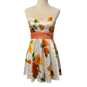 Trixxi Floral Formal Sleeveless Party Heart Neckline Mini Dress